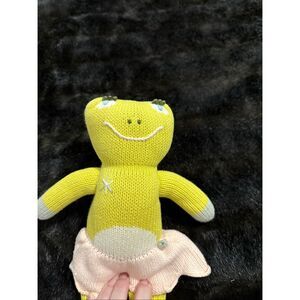 Blabla Lilipop the Frog Plush Doll Yellow Green Ballerina Hand Knit